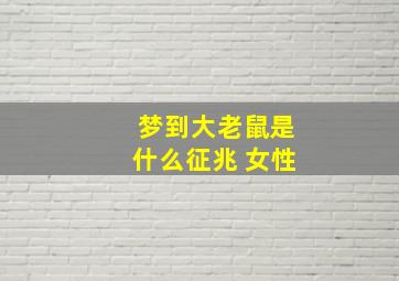 梦到大老鼠是什么征兆 女性